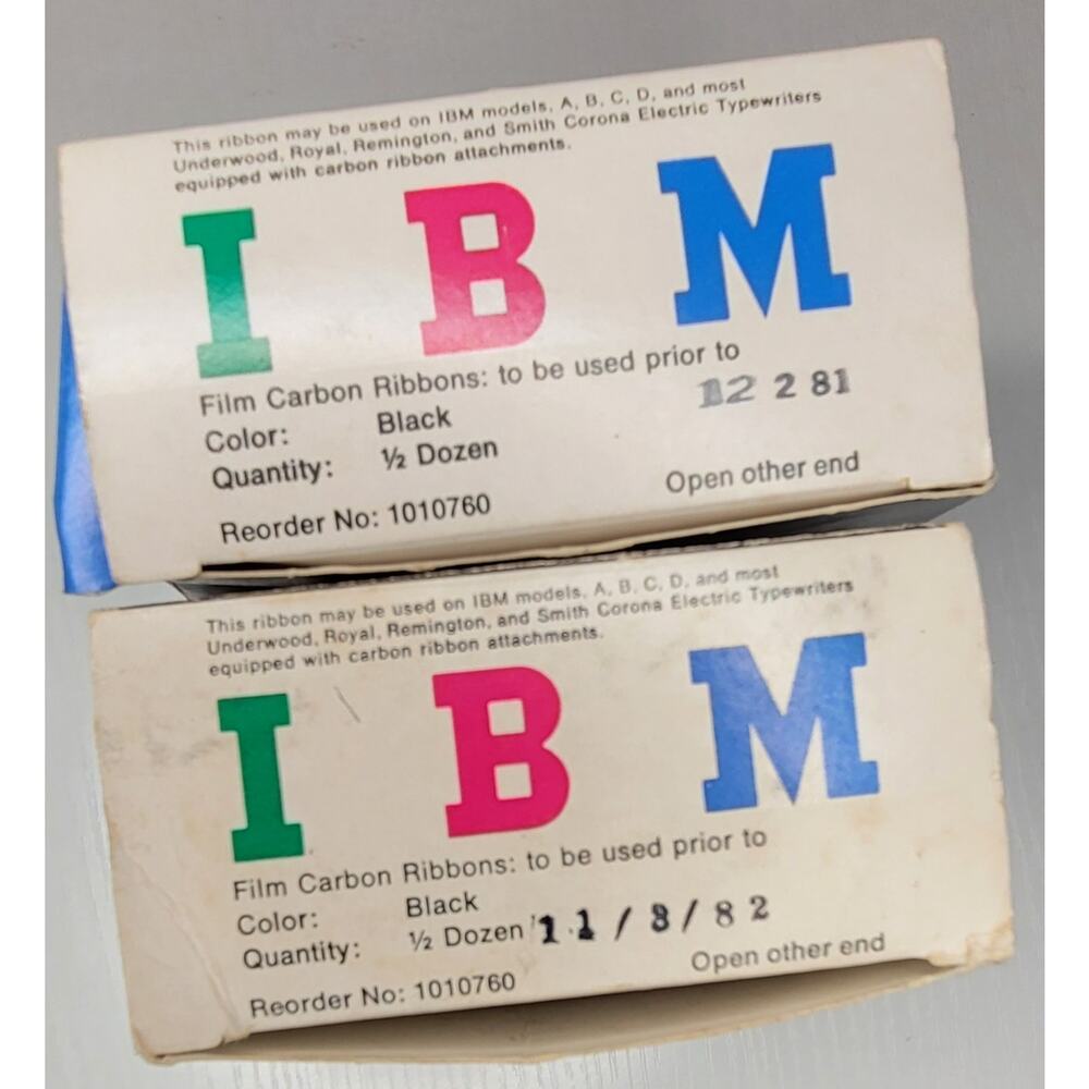 Lot Of 2 VTG 1010760 IBM Black Ribbon 6 Per Box - New Old Stock